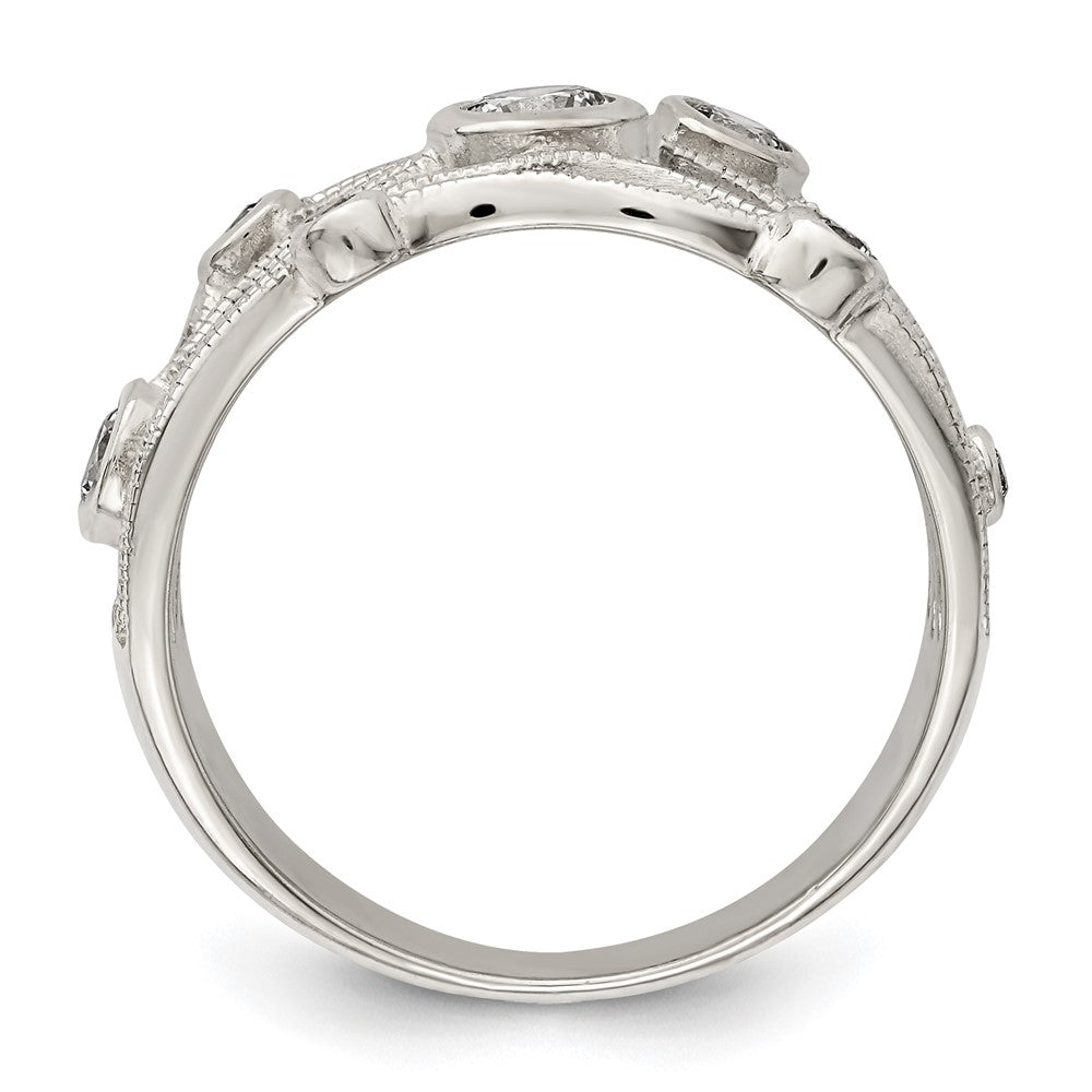 Sterling Silver Fancy Cz Ring