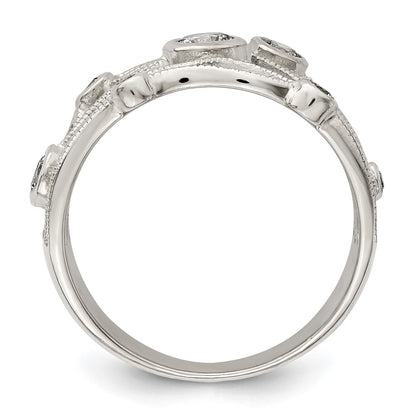 Sterling Silver Fancy Cz Ring