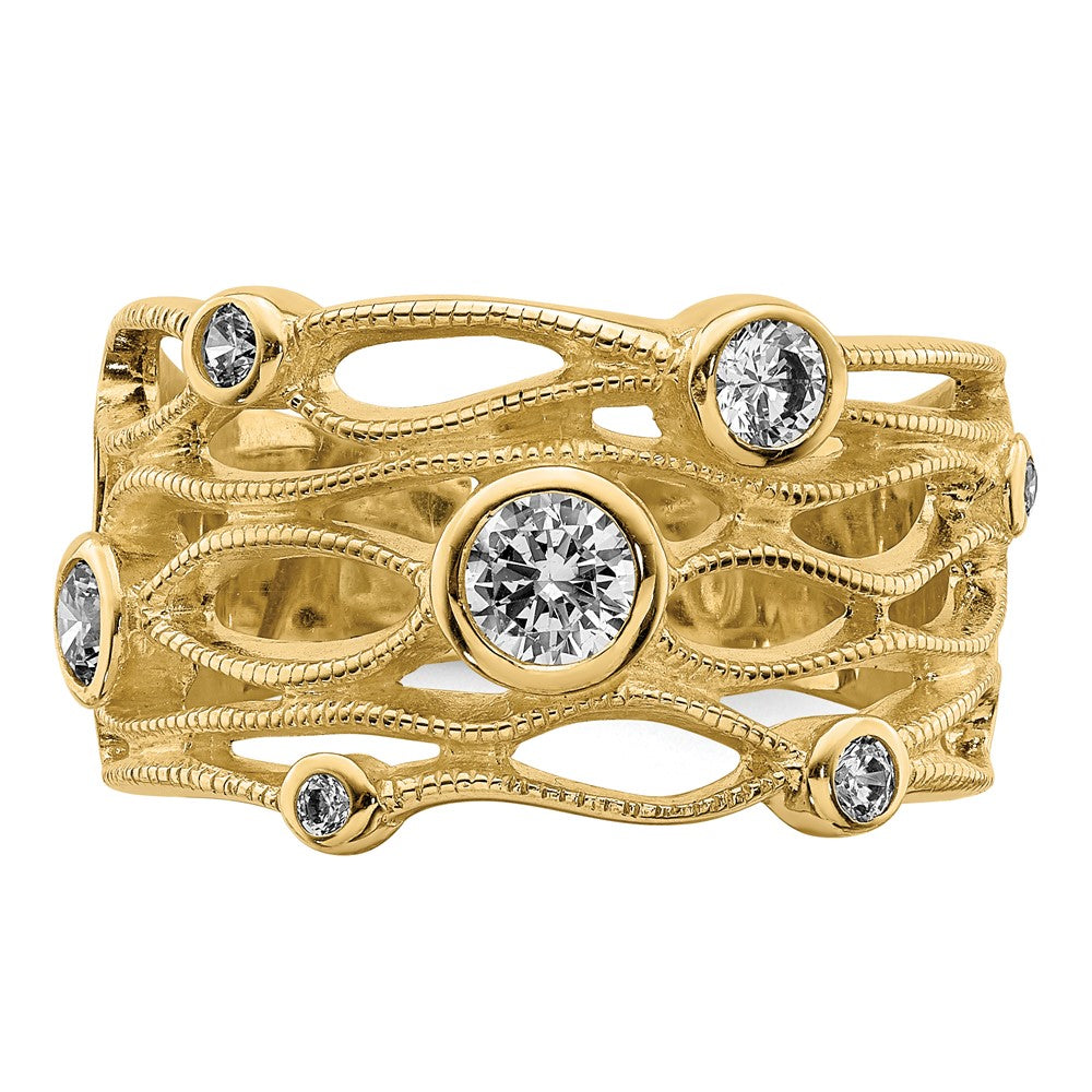 Sterling Silver Fancy Cz Ring