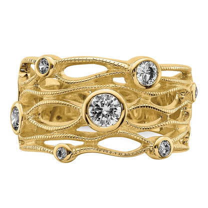 Sterling Silver Fancy Cz Ring