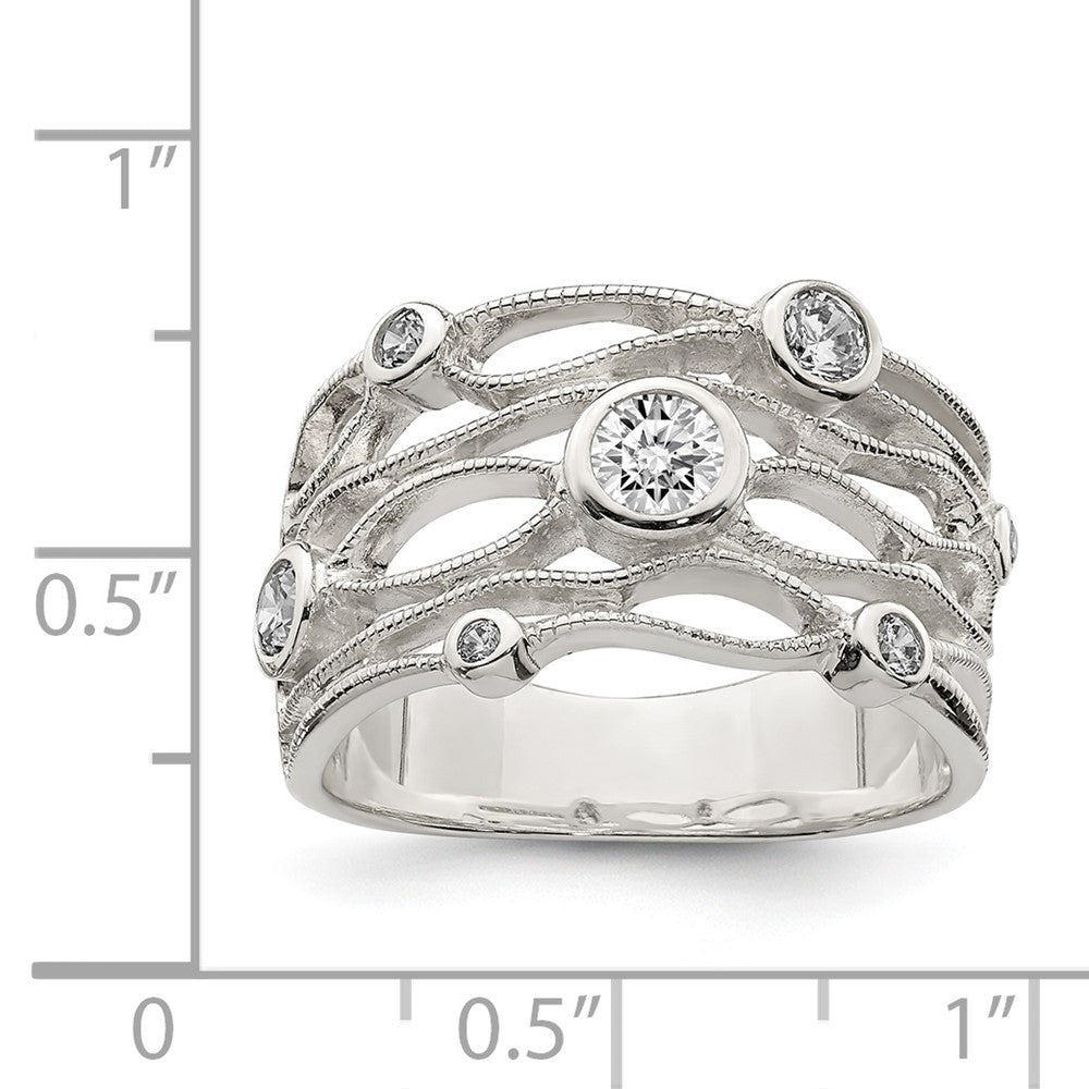Sterling Silver Fancy Cz Ring