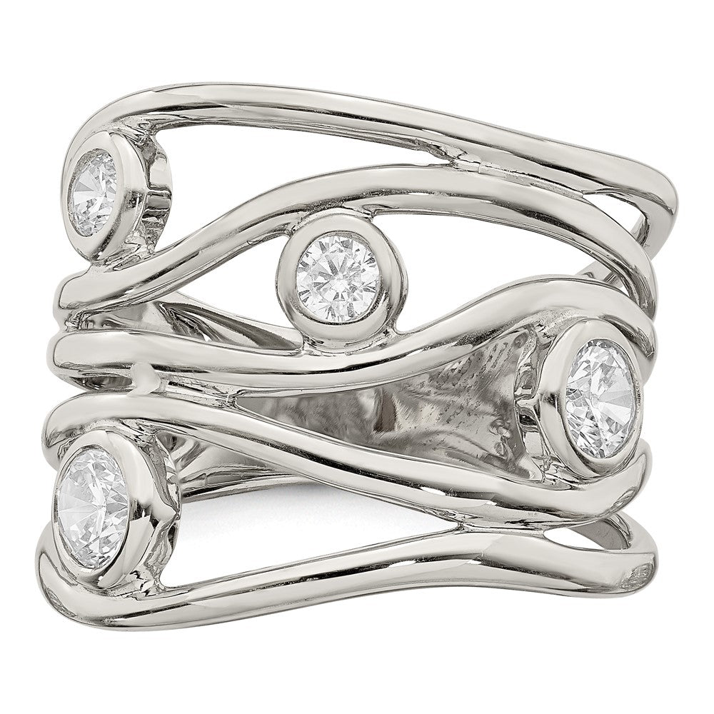 Sterling Silver Fancy Cz Ring