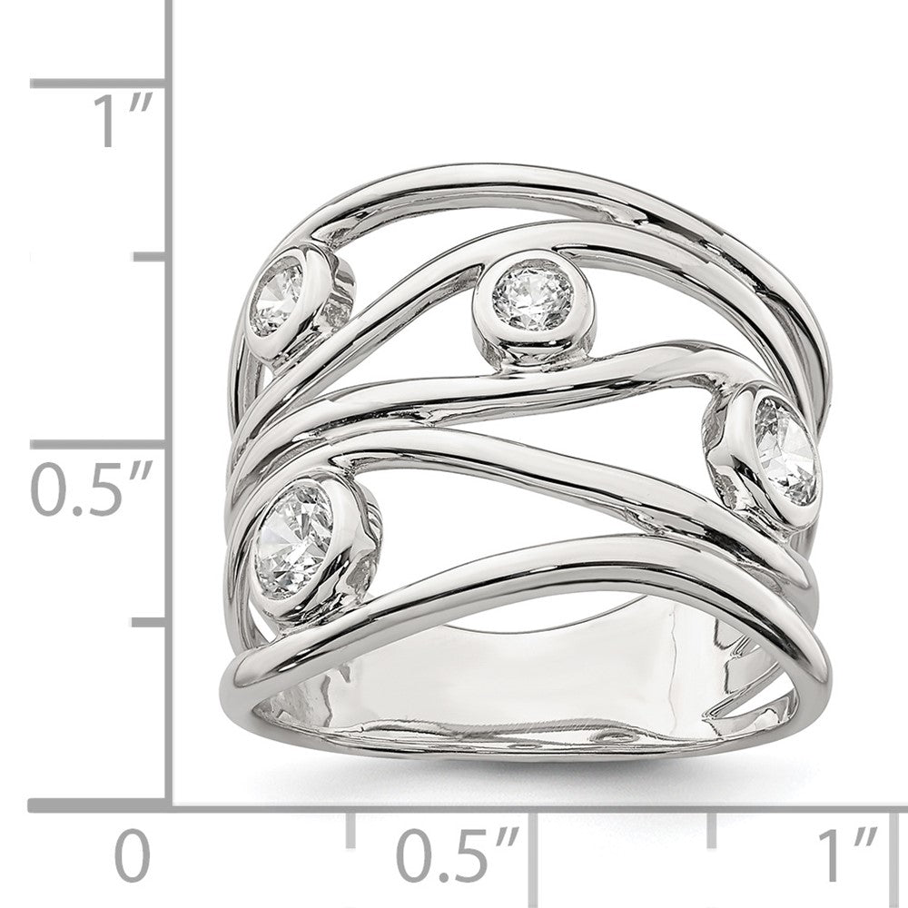 Sterling Silver Fancy Cz Ring