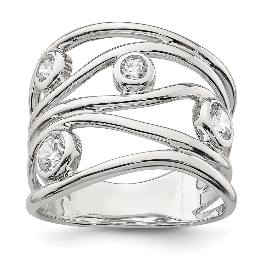 Sterling Silver Fancy Cz Ring