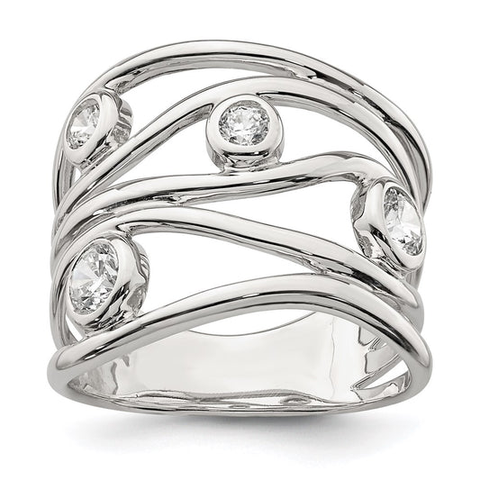 Sterling Silver Fancy Cz Ring