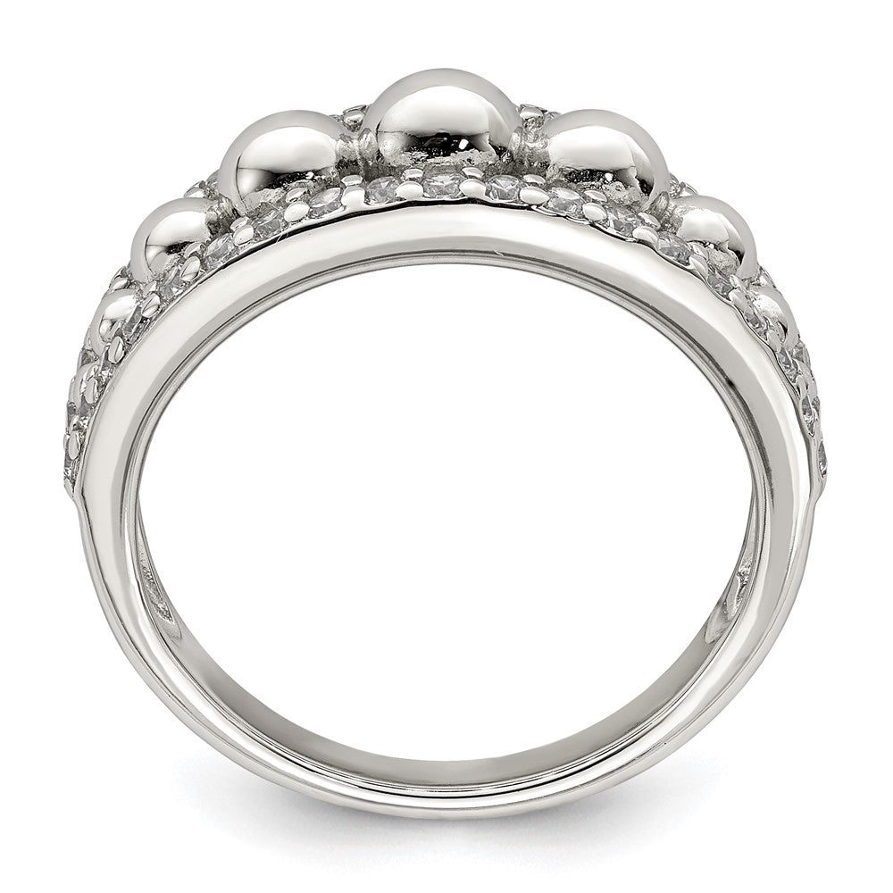 Sterling Silver Cz Beads Ring