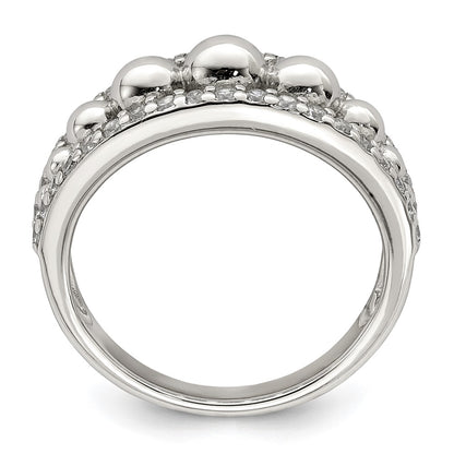 Sterling Silver Cz Beads Ring