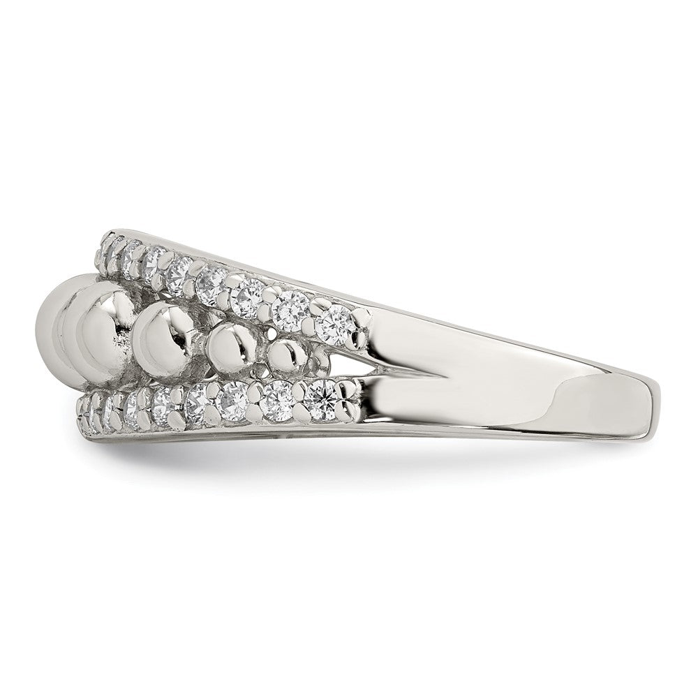 Sterling Silver Cz Beads Ring