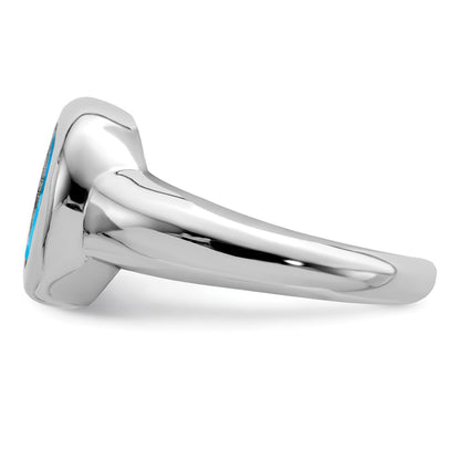Sterling Silver Rhodium Blue Topaz Ring (Size 8 Only)
