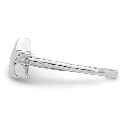 Sterling Silver Rhodium Plated Polished Star Toe Ring