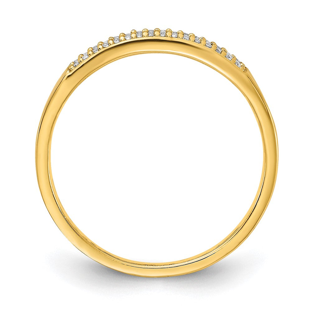 Sterling Silver Prizma Gold Tone 14K Flash Plated Colorful Baguette And White Cz Ring