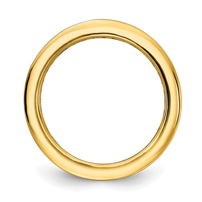 Sterling Silver Prizma Gold Tone 14K Flash Plated Channel Set Colorful Cz Eternity Band Ring (Size 6 Only)