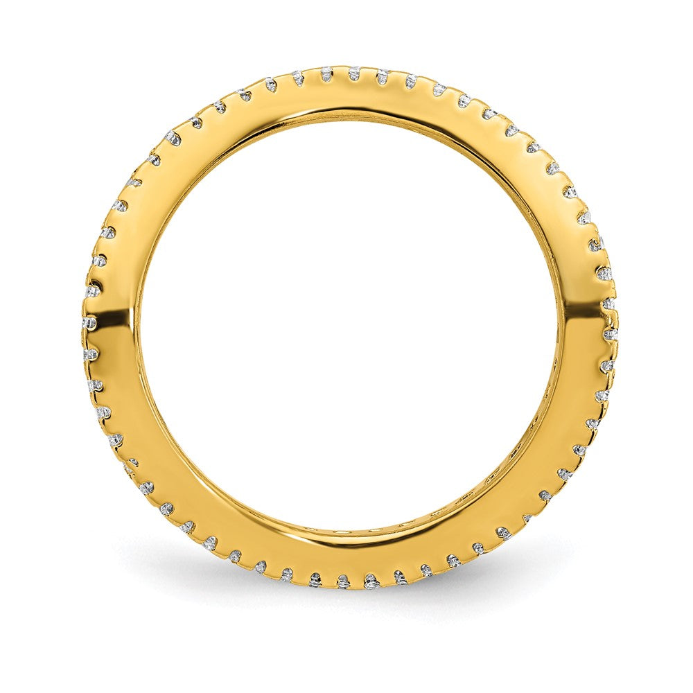 Sterling Silver Prizma Gold Tone 14K Flash Plated White And Colorful Channel Set Cz Ring