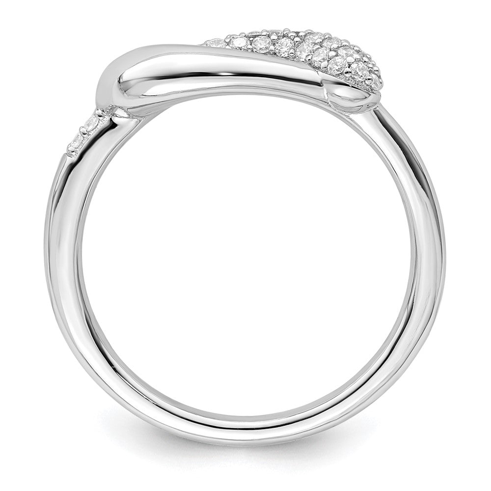 Sterling Silver Rhodium Plated Cz Fancy Ring