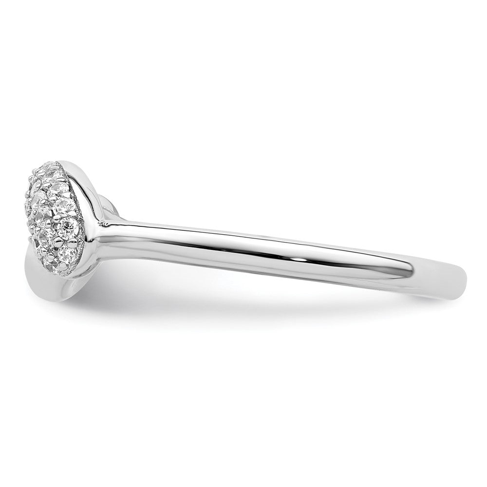 Sterling Silver Rhodium Plated Cz Fancy Ring