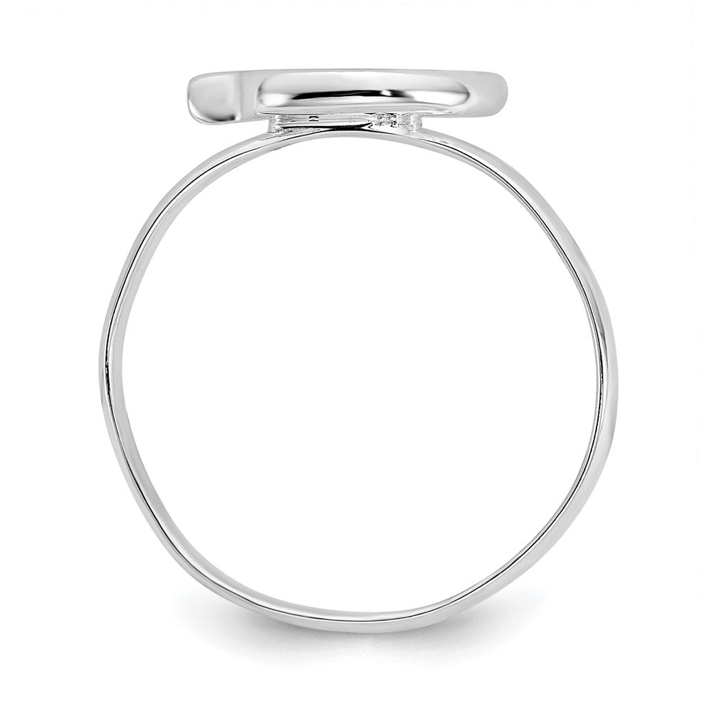 Sterling Silver Rh Plated Abalone Leaf Ring