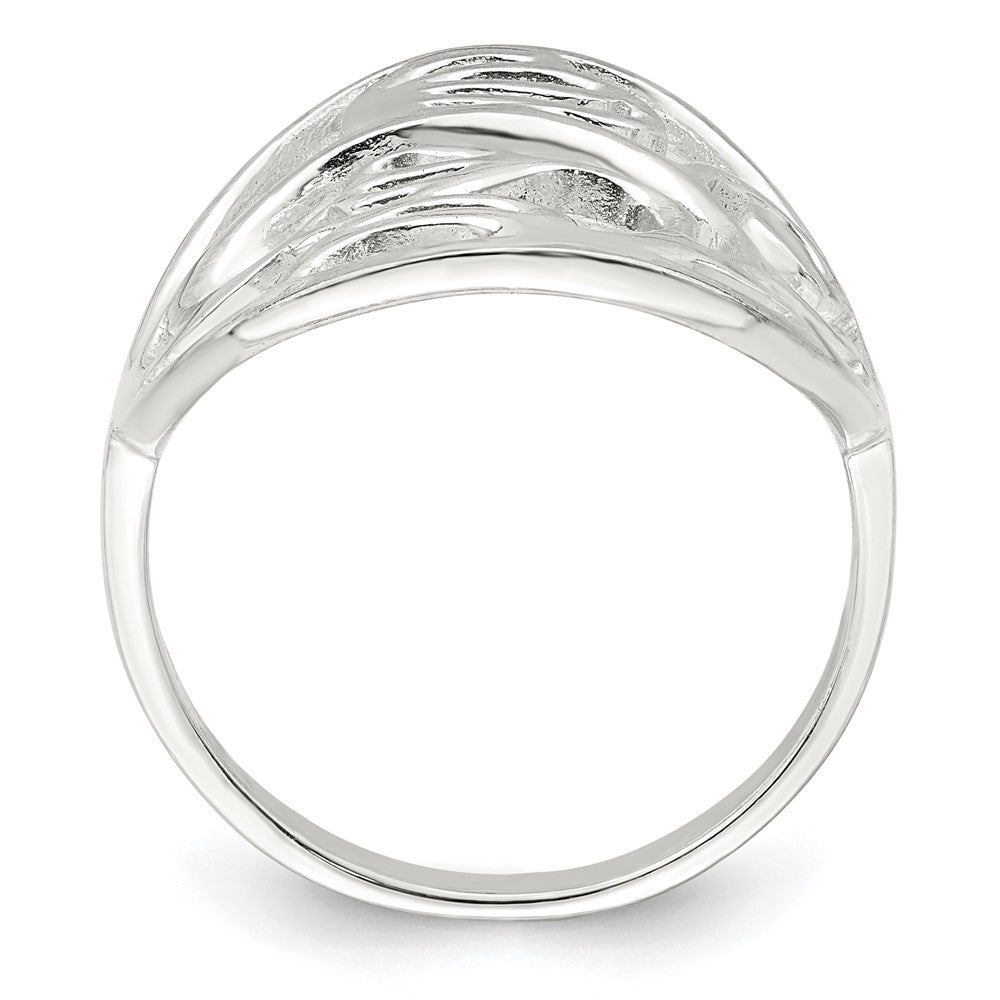 Sterling Silver Polished Wavy Design Ring