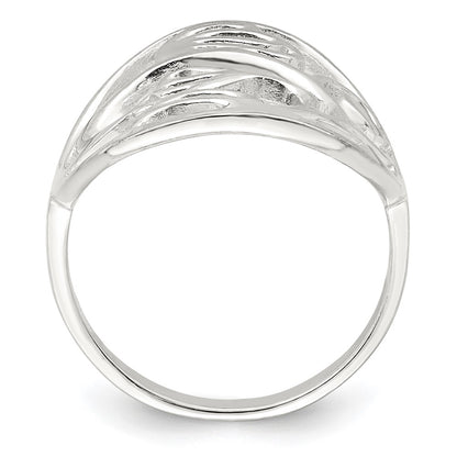 Sterling Silver Polished Wavy Design Ring