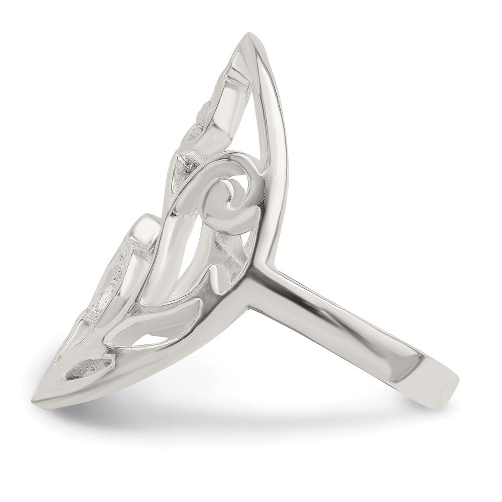 Sterling Silver Polished Wavy Design Ring