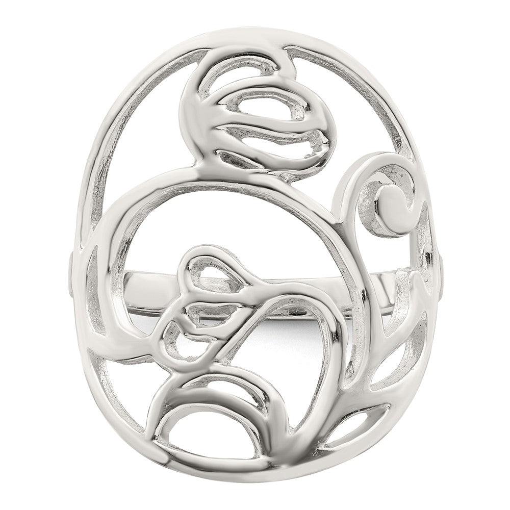 Sterling Silver Polished Wavy Design Ring