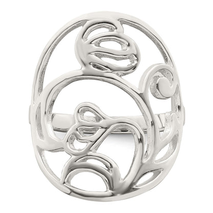 Sterling Silver Polished Wavy Design Ring