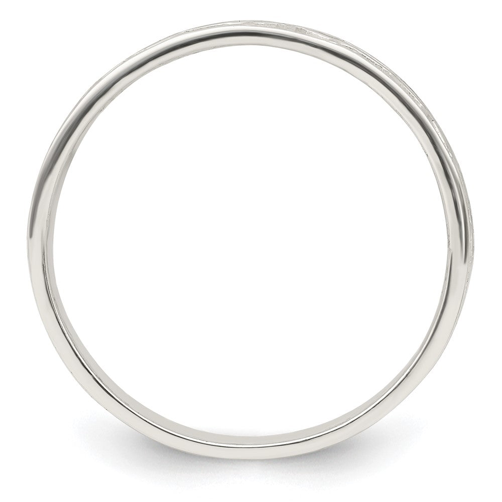 Sterling Silver Polished Design Ladie'S Ring