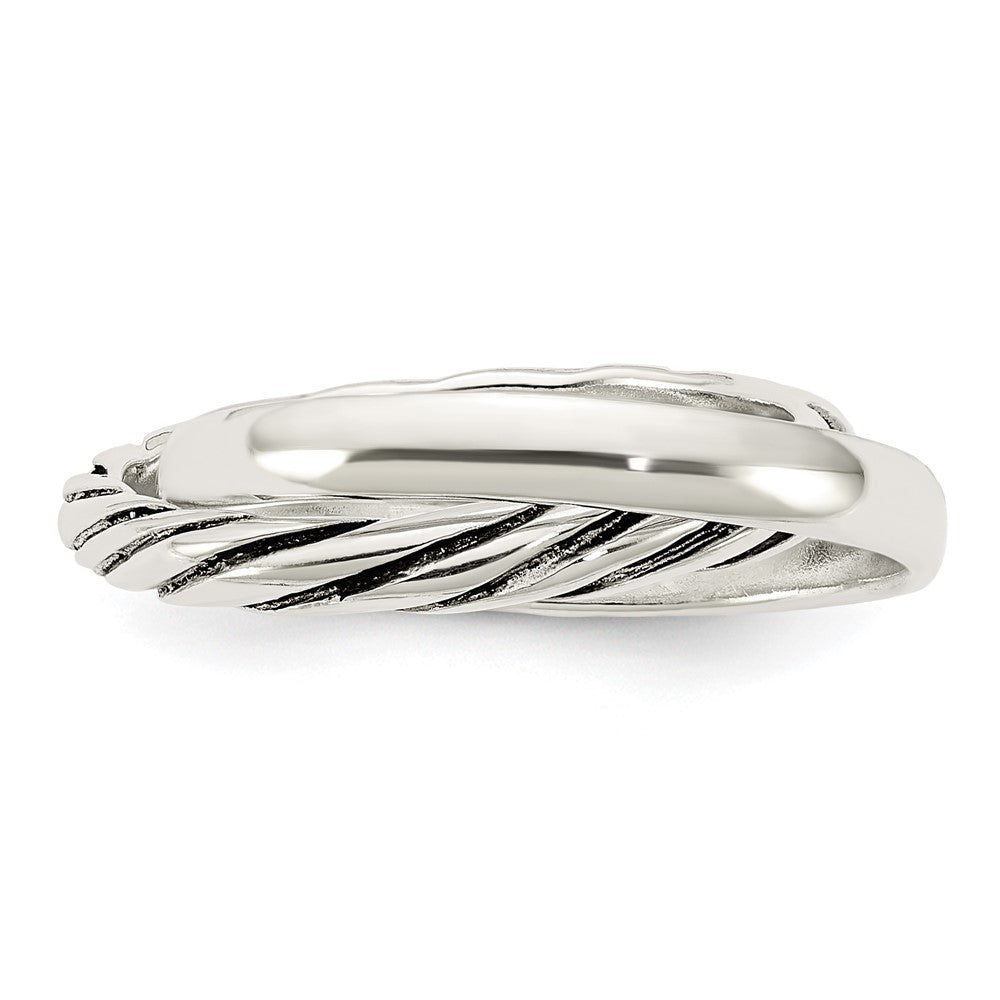 Sterling Silver Polished & Twisted Intertwined Rings