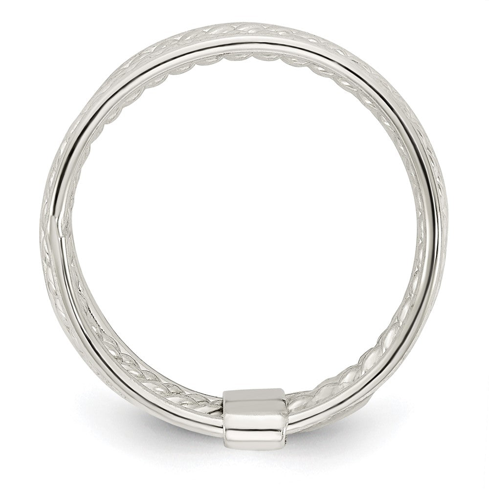 Sterling Silver Polished & Twisted Multiple Attached Rings