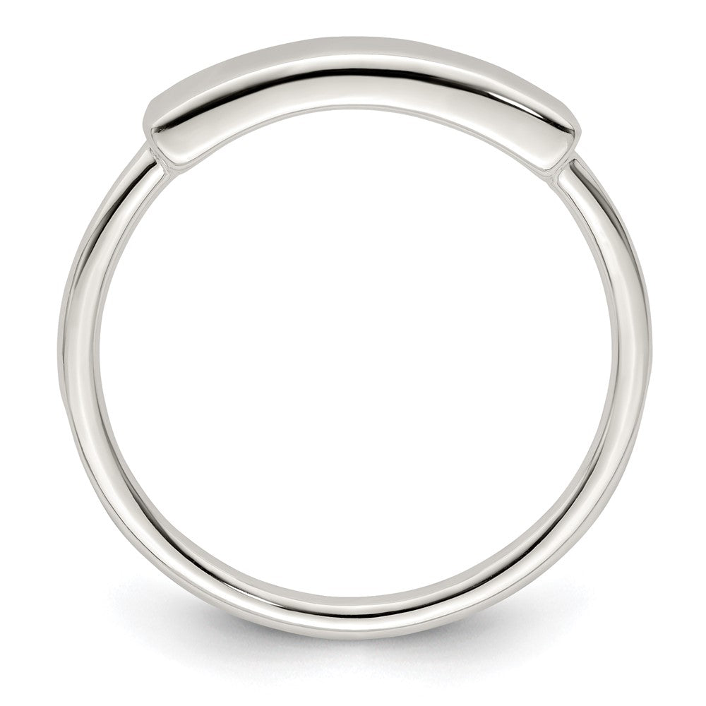 Sterling Silver Polished Engraveable Top Ring