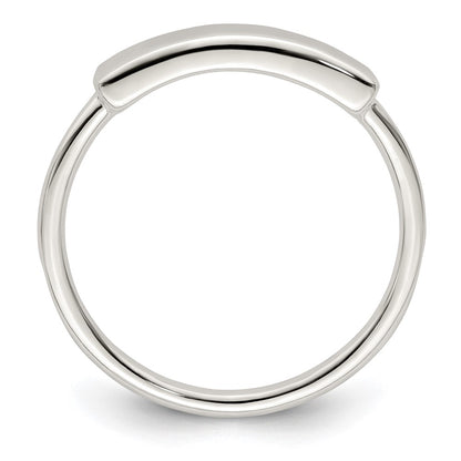 Sterling Silver Polished Engraveable Top Ring