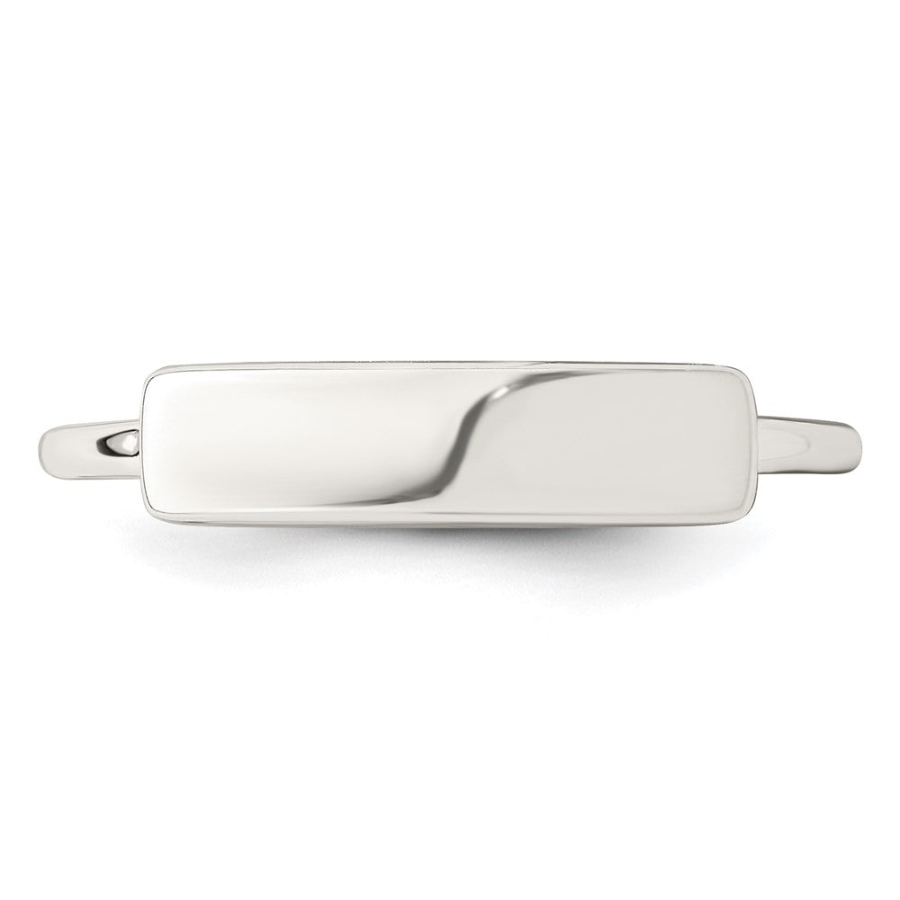 Sterling Silver Polished Engraveable Top Ring