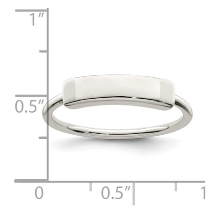 Sterling Silver Polished Engraveable Top Ring