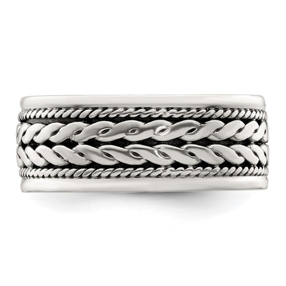 Sterling Silver Antiqued Rope Design Ladie'S Ring