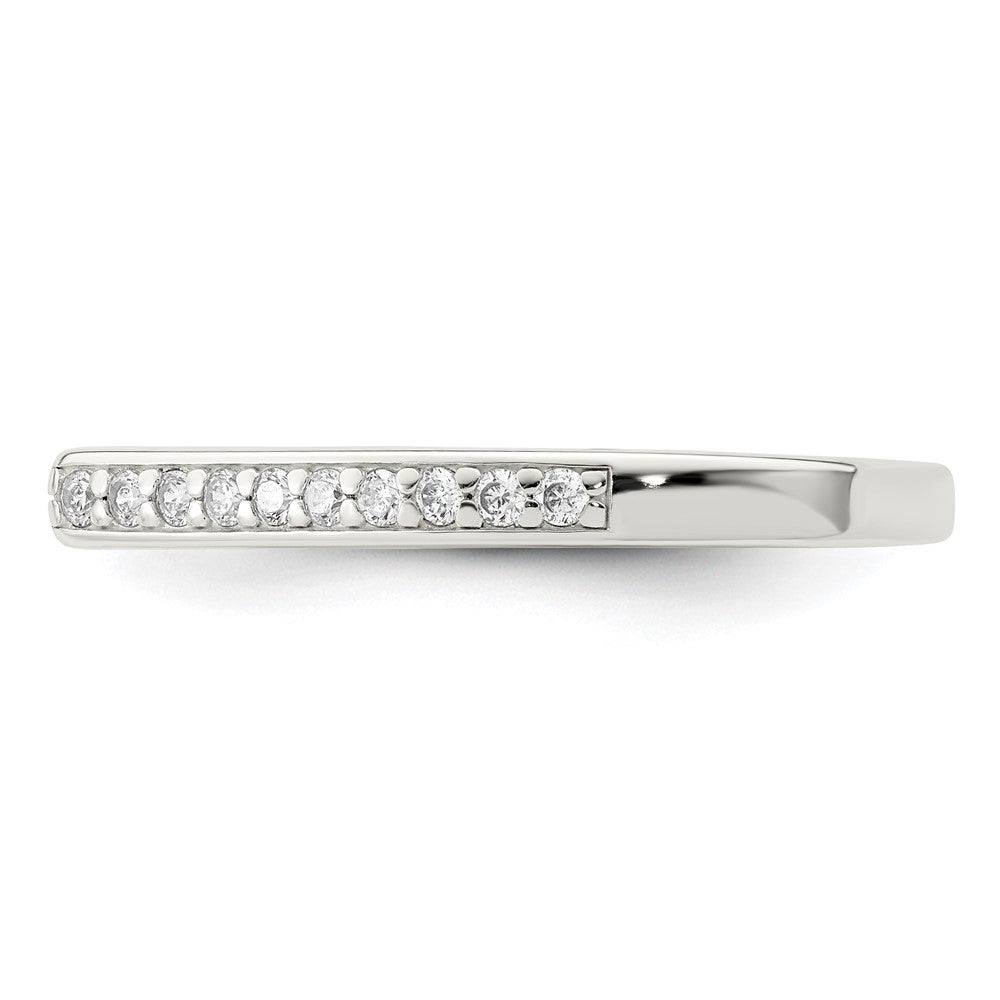 Sterling Silver Polished Cz Pointed Ring