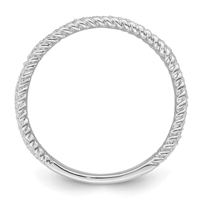 Sterling Silver Rhodium Plated Cz Band