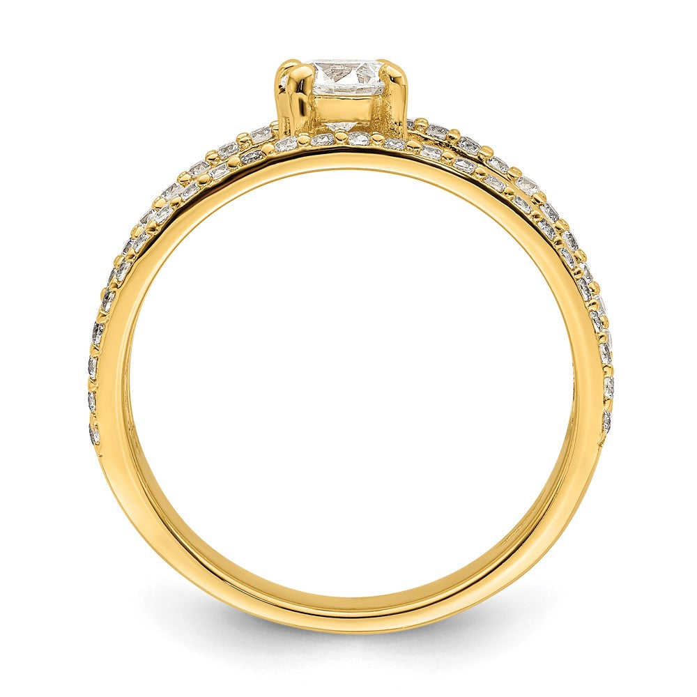 Gold Plated Sterling Silver Cz Ring