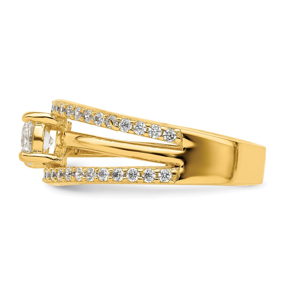 Gold Plated Sterling Silver Cz Ring