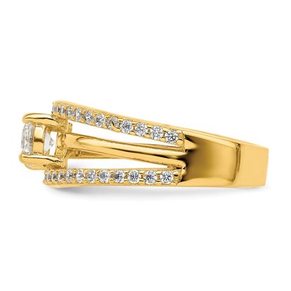 Gold Plated Sterling Silver Cz Ring