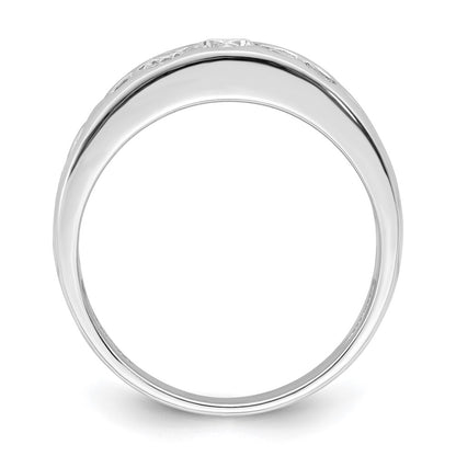 Sterling Silver Rhodium Plated Cz Cluster Ring