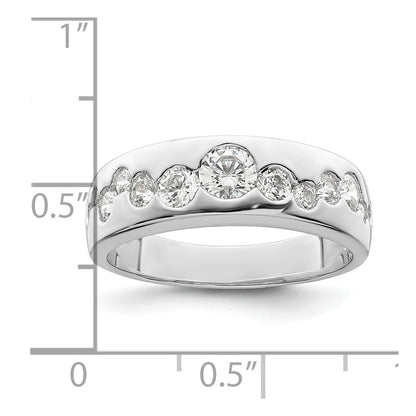 Sterling Silver Rhodium Plated Cz Cluster Ring