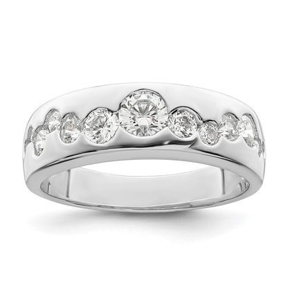 Sterling Silver Rhodium Plated Cz Cluster Ring