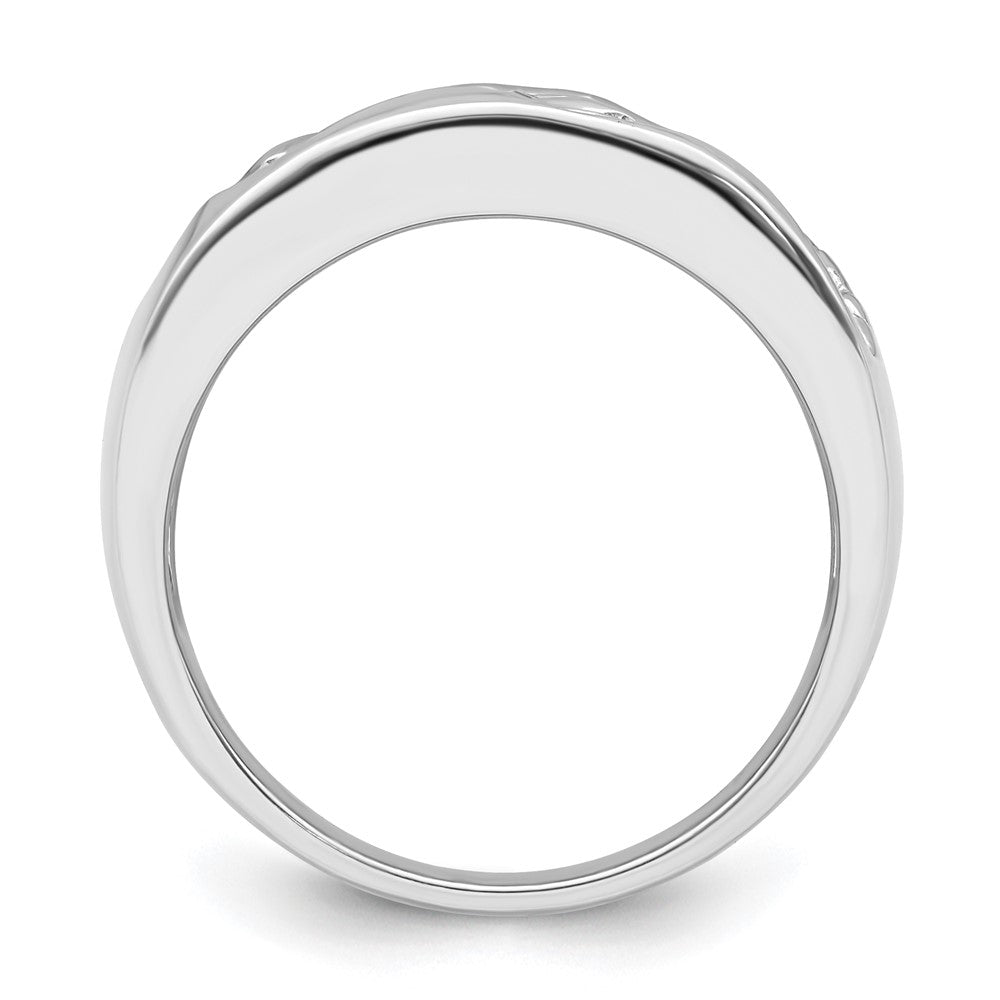 Sterling Silver Rhodium Plated Multi Shaped Cz Ring