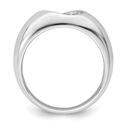 Sterling Silver Rhodium Plated Cz Oval Cluster Ring