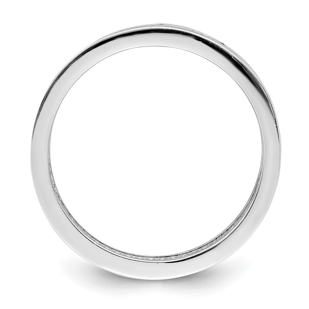 Sterling Silver Rhodium Plated Cz Band