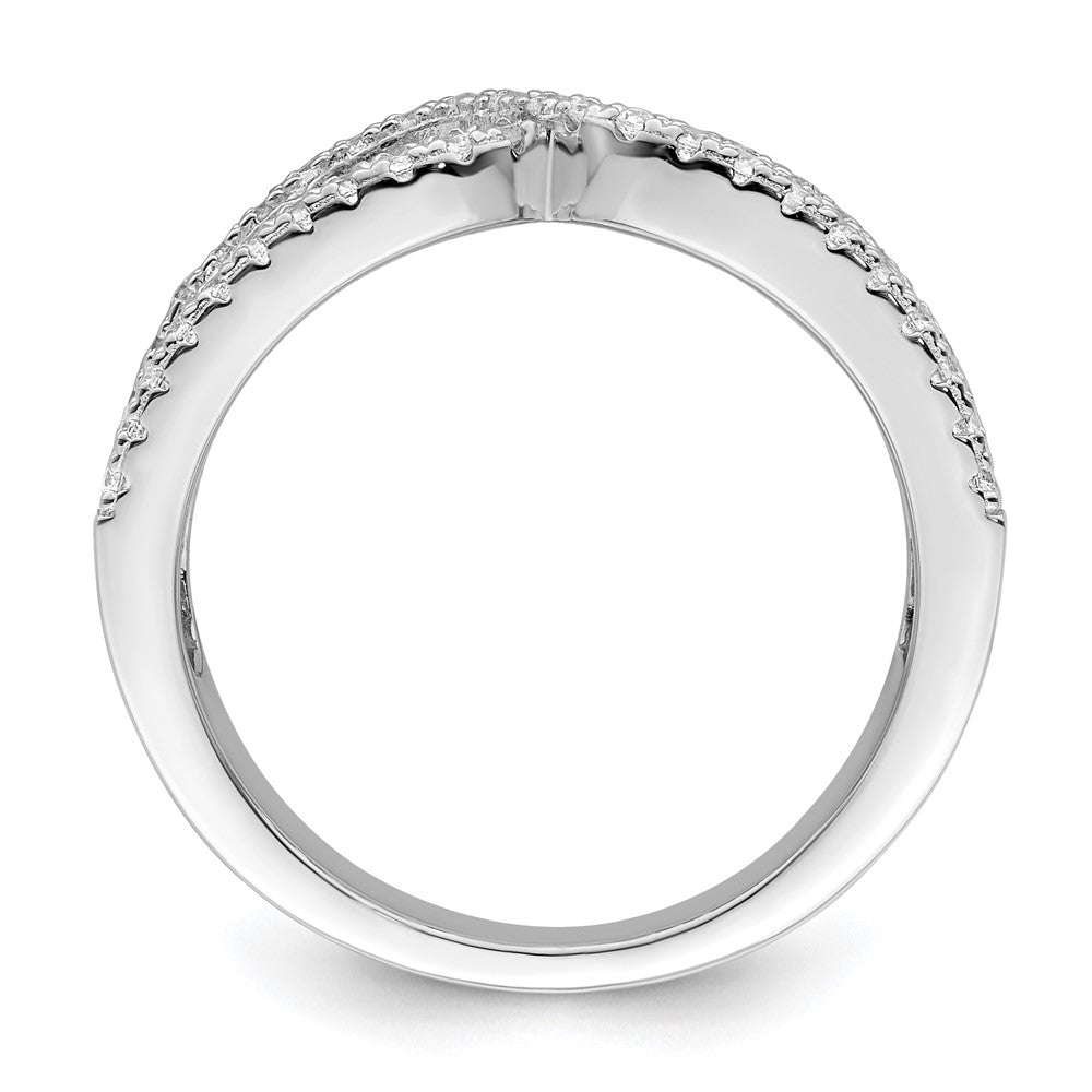 Sterling Silver Rhodium Plated Cz Band