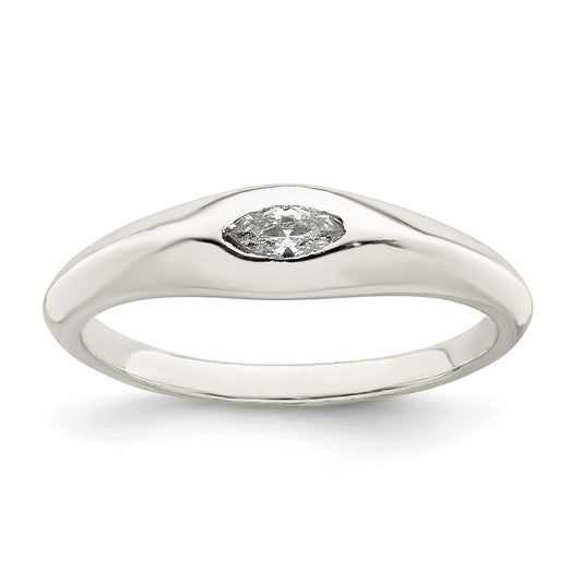 Sterling Silver Marquise Cz Ring
