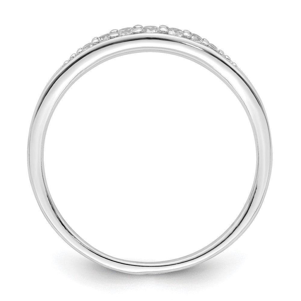 Sterling Silver Rhodium Plated Polished Cz Ring