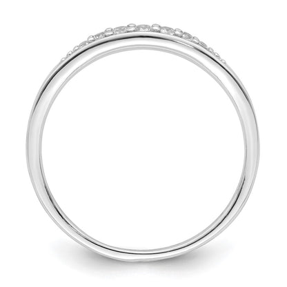 Sterling Silver Rhodium Plated Polished Cz Ring