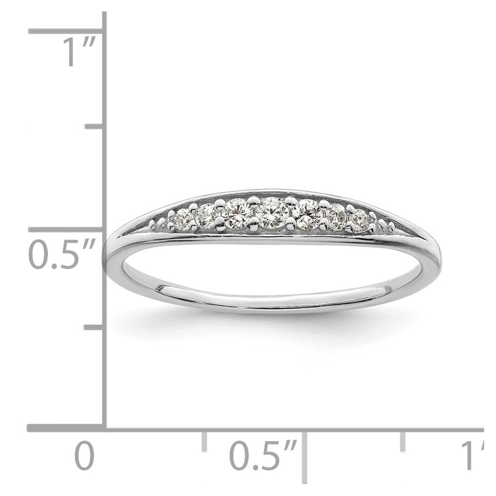 Sterling Silver Rhodium Plated Polished Cz Ring