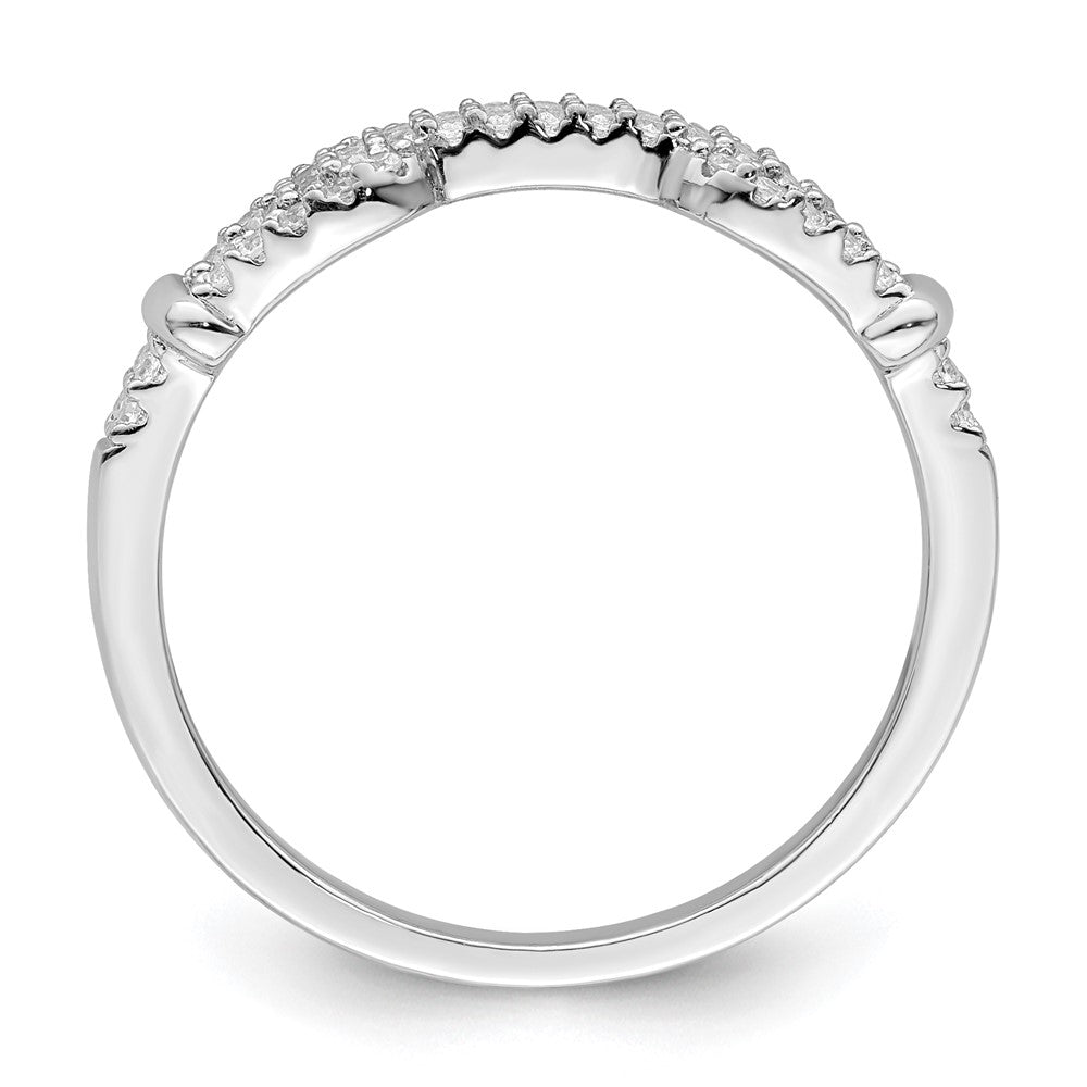 Sterling Silver Rhodium Plated Cz Ring